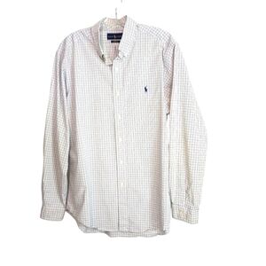 Polo by Ralph Lauren Men's Classic FitWhite Checkered Shirt - Size Large